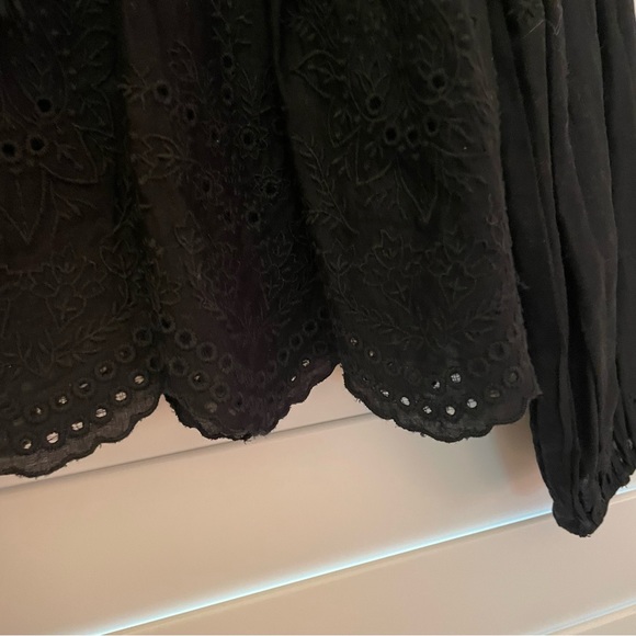Ulla Johnson Eyelet Ruffled Peplum Top Black Size 0 - Picture 9 of 10
